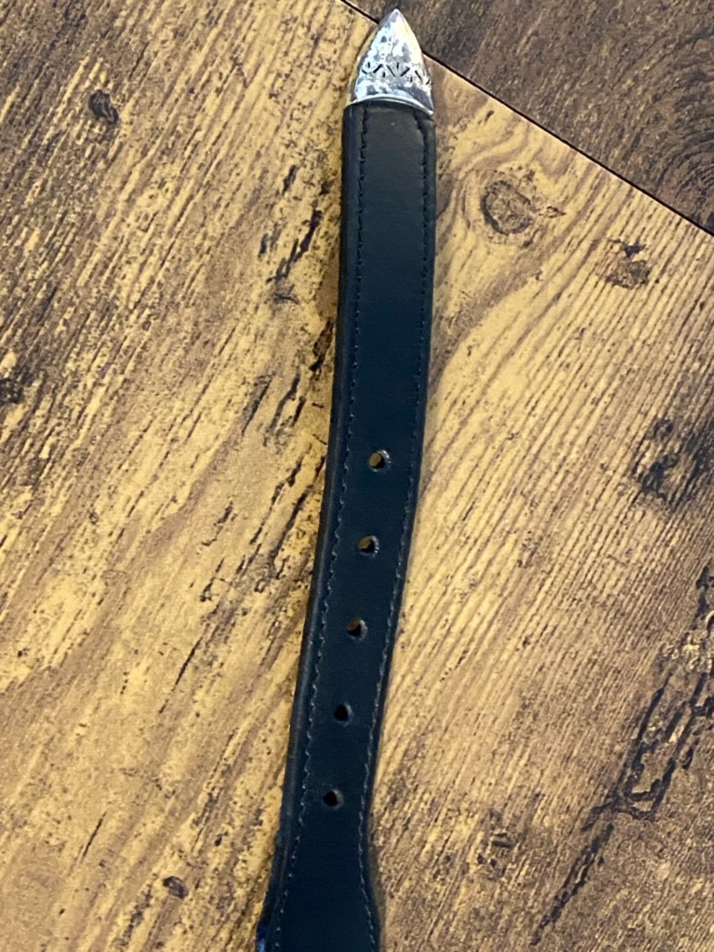 Brighton Black Leather Belt with Silver Western Buckle - Picture 8 of 8